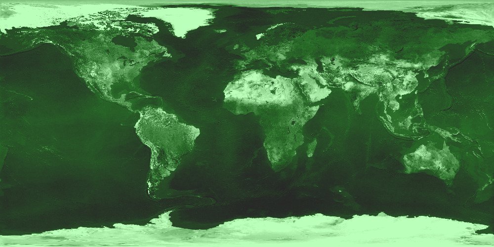 Physical green-tone world map B3
